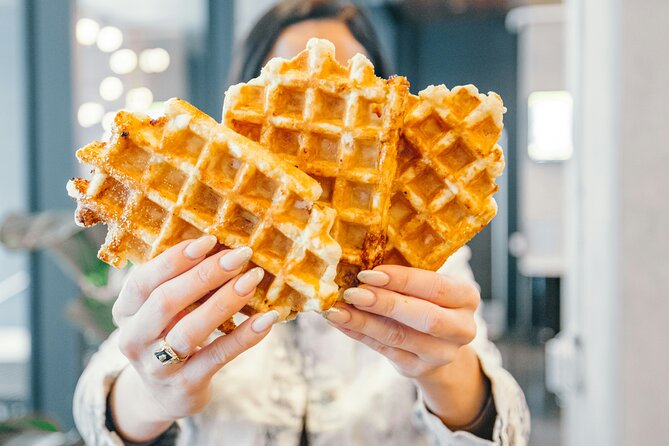 Bruges Food Tour with Full Meal & Drinks by Do Eat Better - De Burg finishes with two Belgian waffles