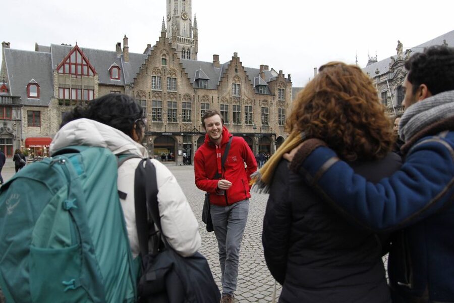 Bruges: History, Chocolate and Beer Walking Tour - Walking toward Bourgogne des Flandres