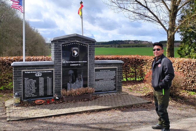 Historic Battle of the Bulge Sites Tour from Brussels - Bastogne’s main square, Sherman tank, and local food