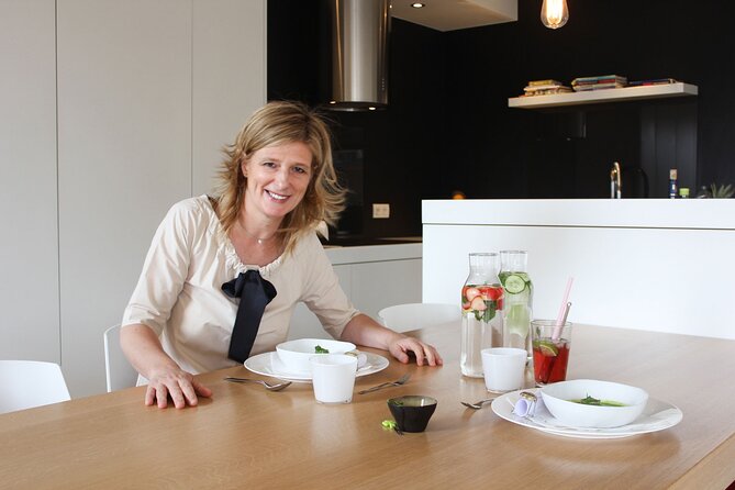 Market Tour and Cooking Lesson with a Belgian Gourmet Meal in a Brussels Home - Eating above the neighborhood gardens